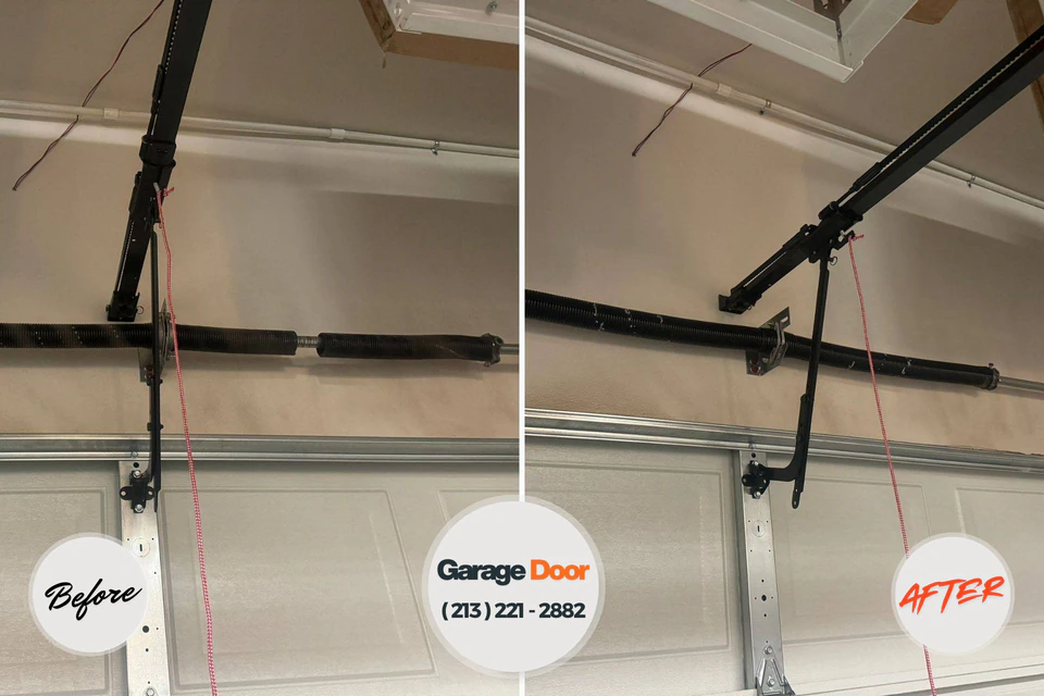 Before and after: garage door repair Summerlin South, NV